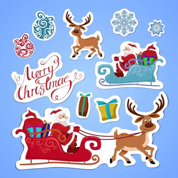 Stickers for Christmas — Stock Vector