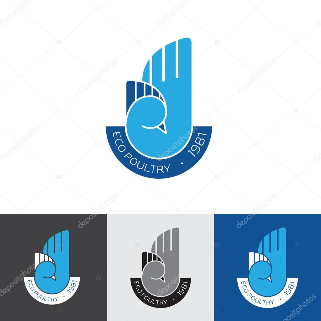 Vector logo and sign for poultry, farm or store. Badge or emblem with sample text