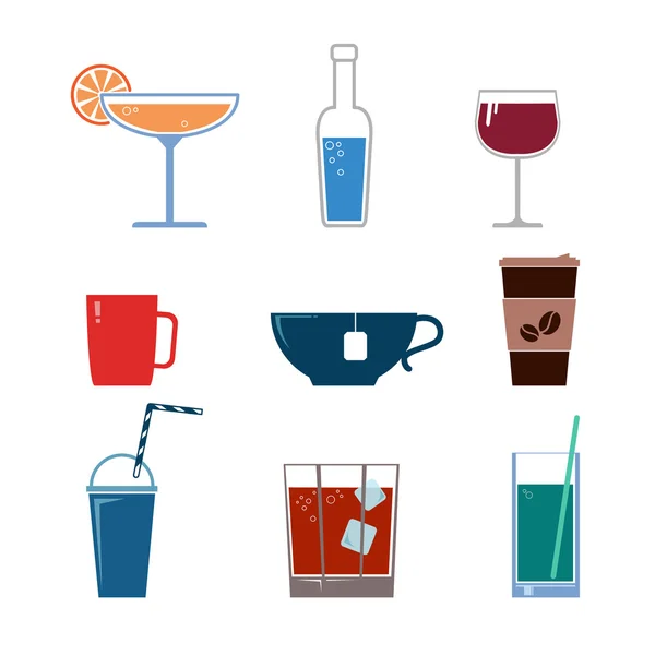 Beber iconos vectoriales — Vector de stock