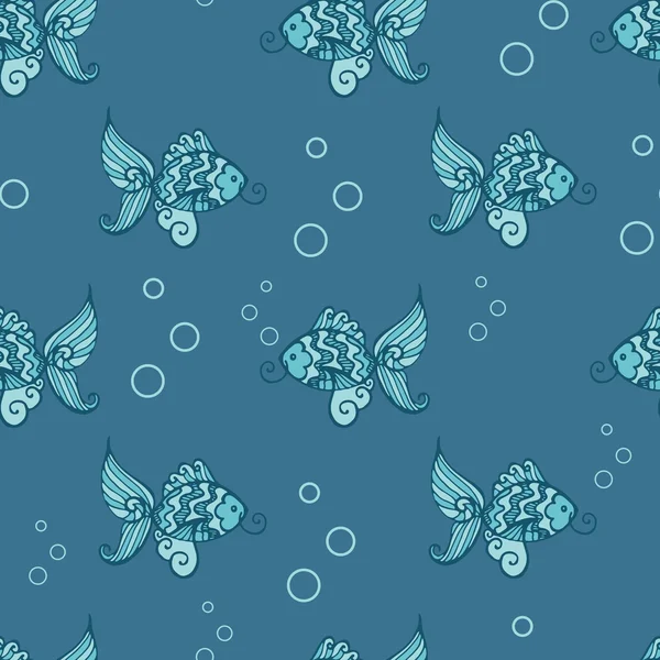 Seamless pattern with fish — Stock Vector