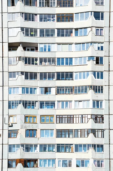 Fachada Prédio Apartamentos Detalhe Arquitetônico Parte Propriedade Imobiliária Sity Padrão — Fotografia de Stock