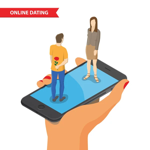 Online dating illüstrasyon — Stok Vektör