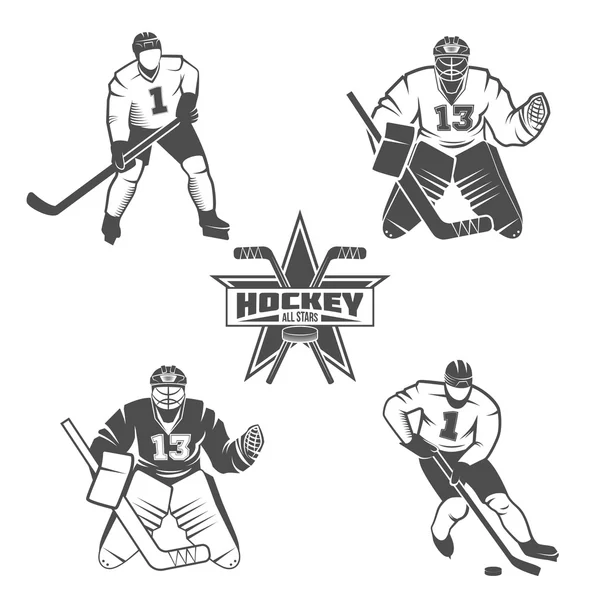 Joueurs de hockey sur glace — Image vectorielle