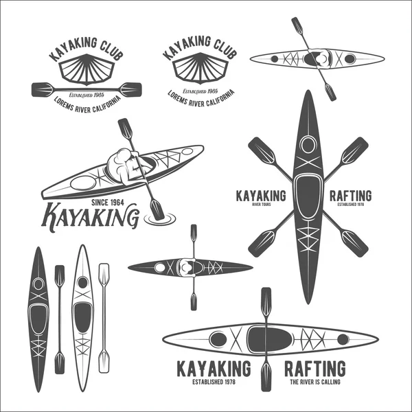 Set de etiquetas de rafting vintage — Vector de stock