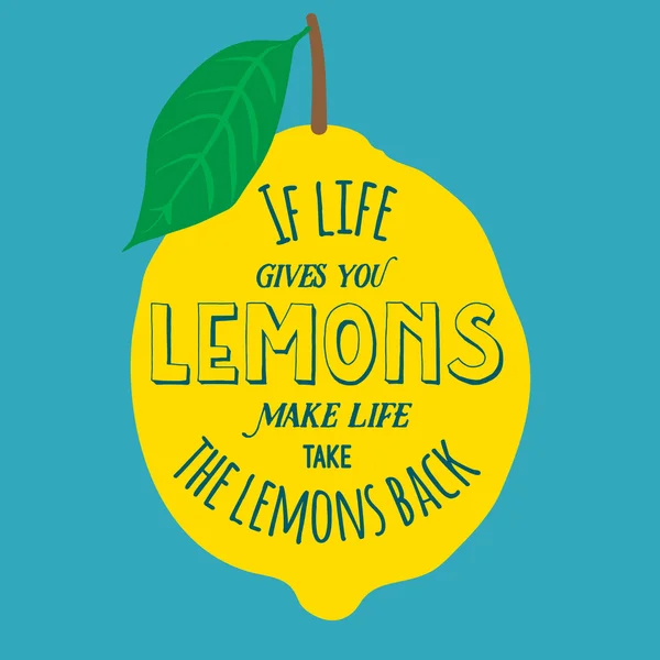 Citazione motivazionale limoni — Vettoriale Stock