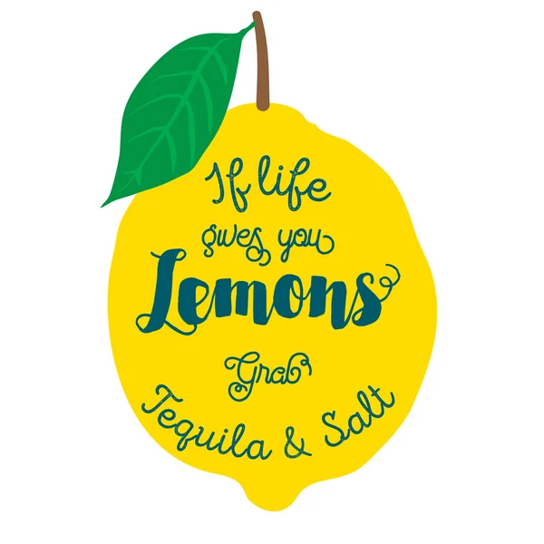 Kutipan motivasi lemon - Stok Vektor