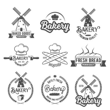 koleksiyonu retro vintage ekmek logo rozetleri ve Etiketler
