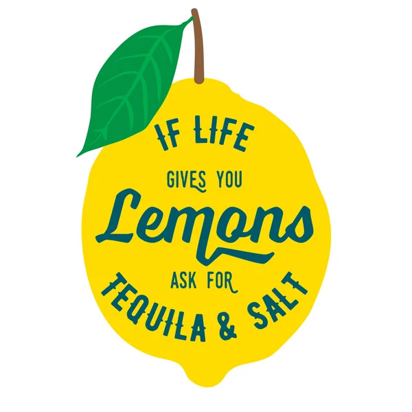 Kutipan motivasi lemon - Stok Vektor