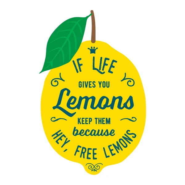 Citazione motivazionale sui limoni — Vettoriale Stock