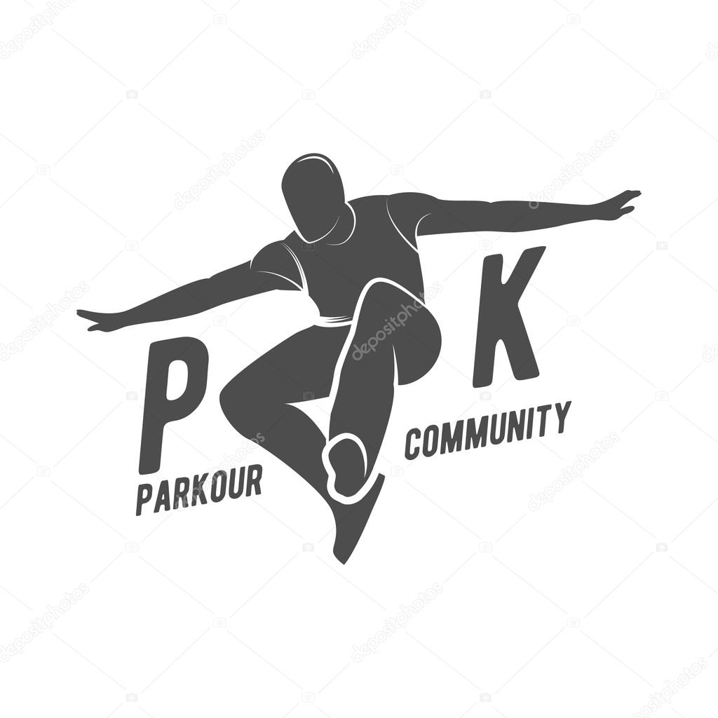 City sport parkour icon, badge, logo, design element