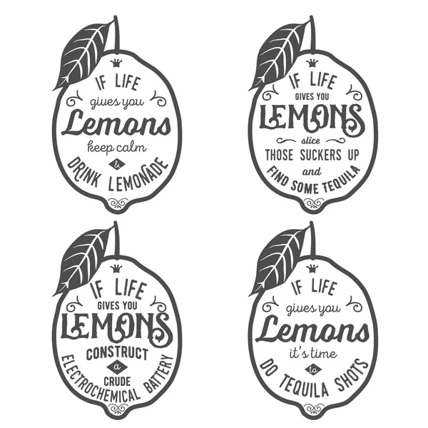 レモンについての動機の引用 — ストックベクタ