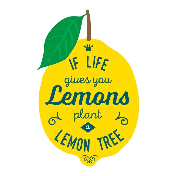 Cita de motivación sobre limones — Vector de stock