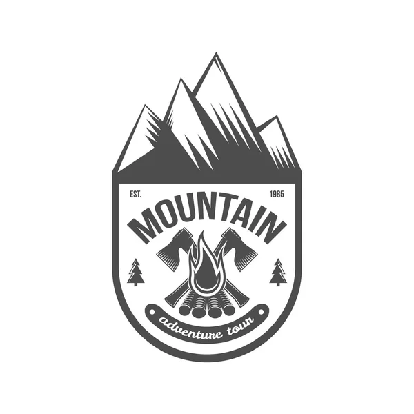 Vintage montanha explorador rótulos crachá ou logotipo — Vetor de Stock