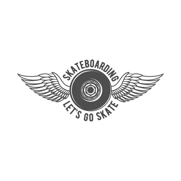Logotipo do emblema de ciclismo e patinação vintage — Vetor de Stock