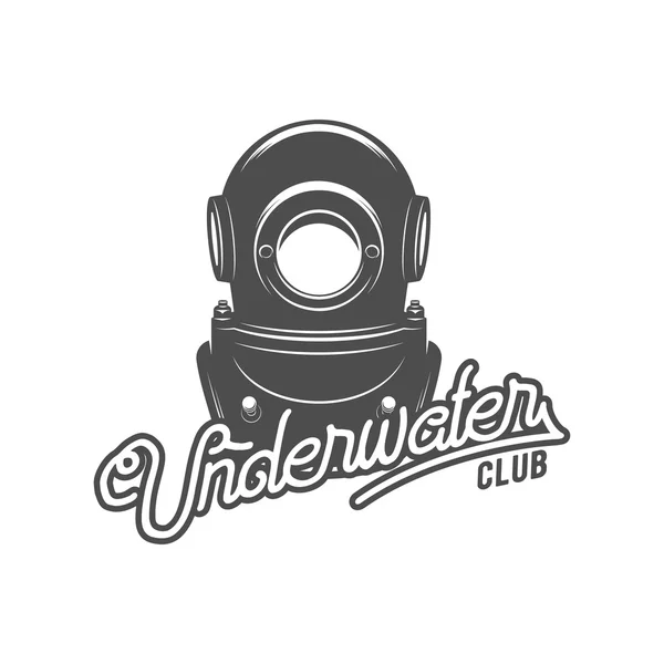 ダイビングのヴィンテージのラベルのロゴとデザイン要素 — ストックベクタ