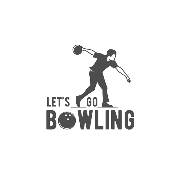 Emblème de bowling, étiquette, badge et éléments conçus — Image vectorielle