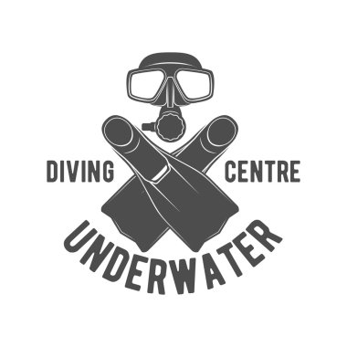 diving vintage labels logos  and design elements clipart