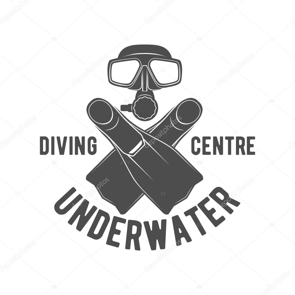 diving vintage labels logos  and design elements