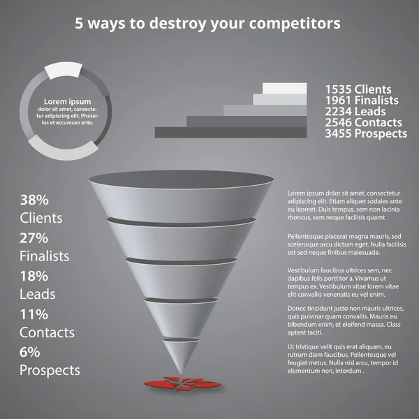 5 maneras de destruir a tus competidores — Vector de stock