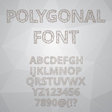 Çokgen alfabe yazı tipi stili. Vektör çizim.
