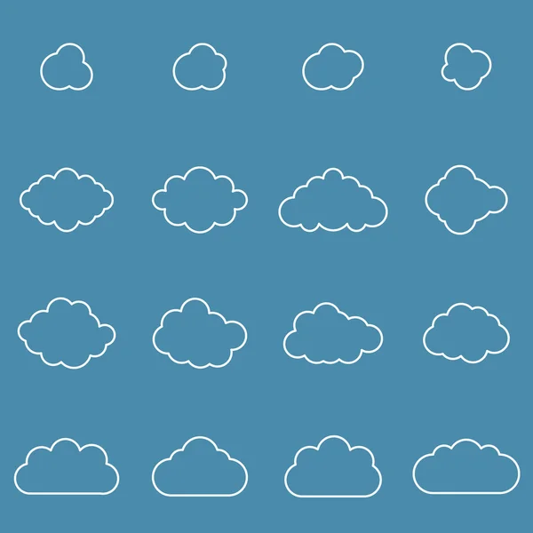 Flat design cloudscapes collection. — Stock Vector