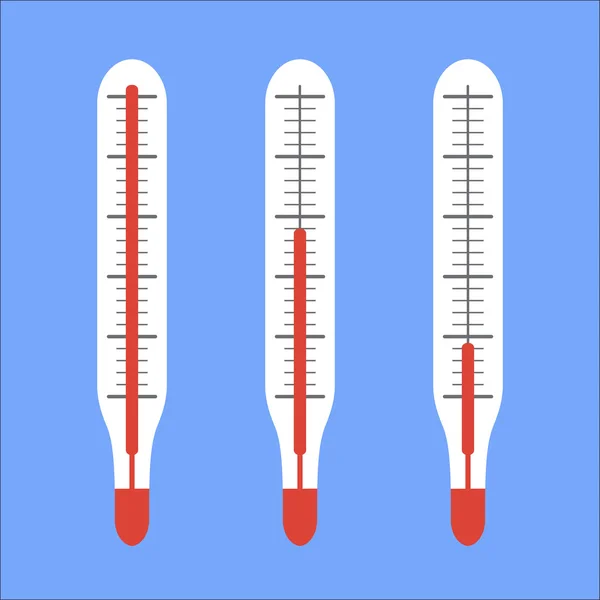 Termómetro plano vectorial — Vector de stock