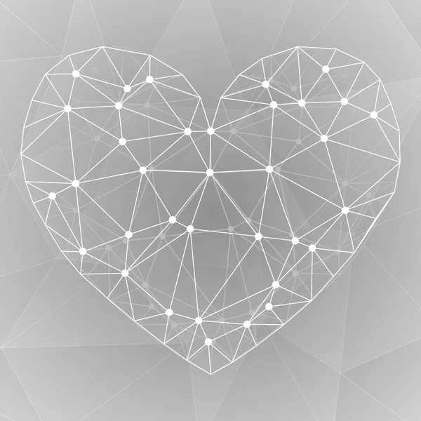 Formas geométricas heart.Template para Valentines Day.Abstract poli — Vetor de Stock