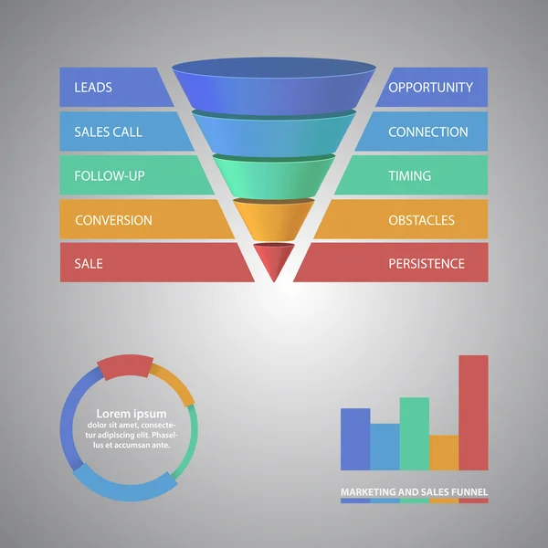 Plantilla de embudo de ventas para su presentación empresarial — Archivo Imágenes Vectoriales