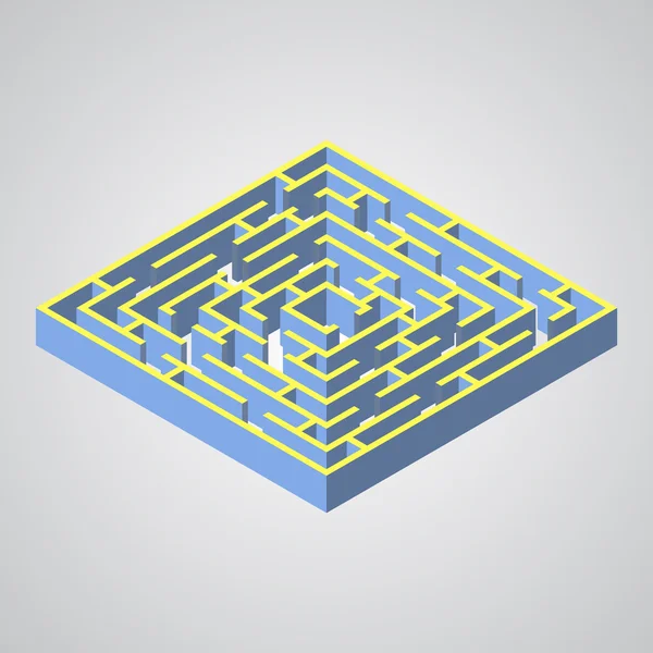 Vektor illustration av labyrint. Isometrisk labyrint platt stil — Stock vektor