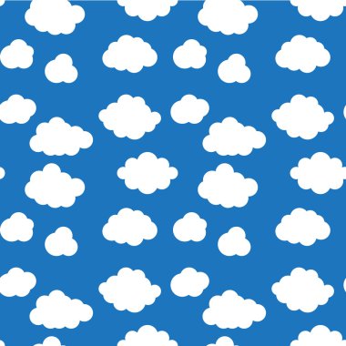 Düz tasarım cloudscapes seamless modeli