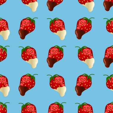 karanlık ve beyaz çikolata çilek. Seamless modeli