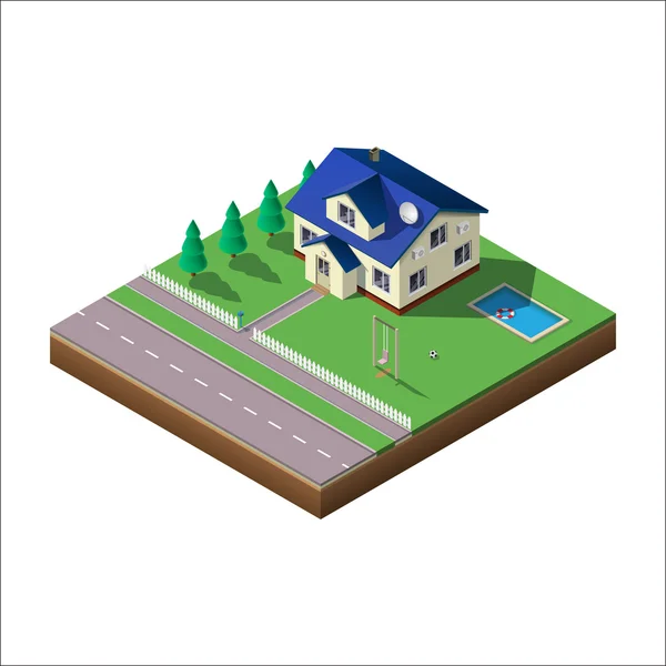 Isometric house illustration Stock Illustration