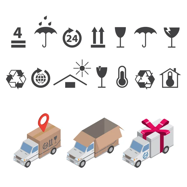 Set icone di consegna — Vettoriale Stock