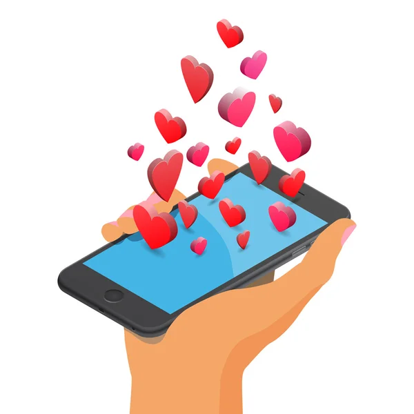Hjärtat ikoner smartphone — Stock vektor