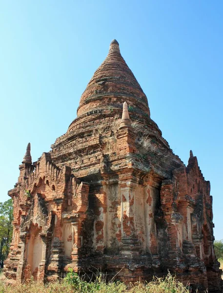 Old Well Preserved Ruins Stone Pagoda Bagan Myanmar — Stock Photo, Image