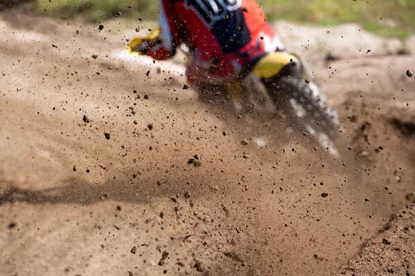 Motocross poeira detritos lama — Fotografia de Stock