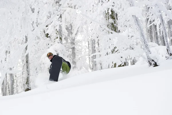Snowboarder hó téli — Stock Fotó