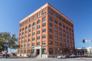 Dallas, TX/USA - circa February 2016: Sixth Floor Museum at Dealey Plaza where Kennedy was  shot clipart