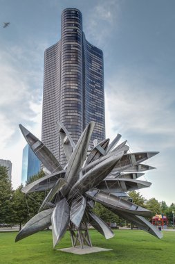 Chicago, Il/ABD - Temmuz 2015 yaklaşık: tekne heykel Polk Bros Park, Chicago, Illinois