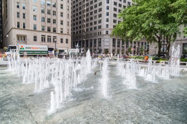 Chicago, Il/ABD - Temmuz 2015 yaklaşık: çeşmeler Downtown Chicago, Illinois