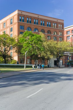 Dallas, Tx/ABD - Nisan 2015 yaklaşık: altıncı kat Müzesi Dealey Plaza nerede Kennedy vuruldu