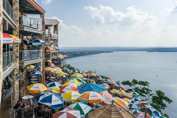 Austin, TX/USA - circa April 2008: Panorama of Lake Travis from The Oasis restaurant in Austin,  Texas — Stock Photo, Image