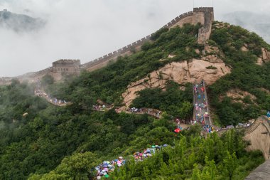 Tourists on Great Wall in Beijing,  China clipart