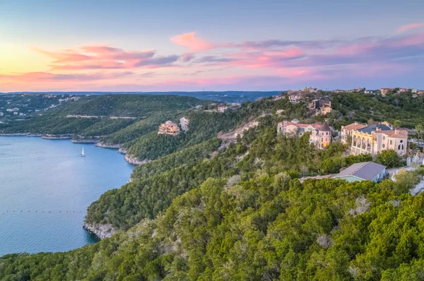 Luxury houses on the coast of Lake Travis in Austin,  Texas