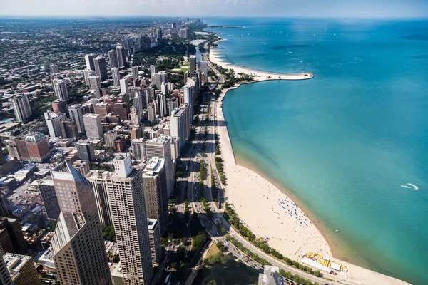 Syn på norra sidan Chicago från John Hancock Tower — Stockfoto