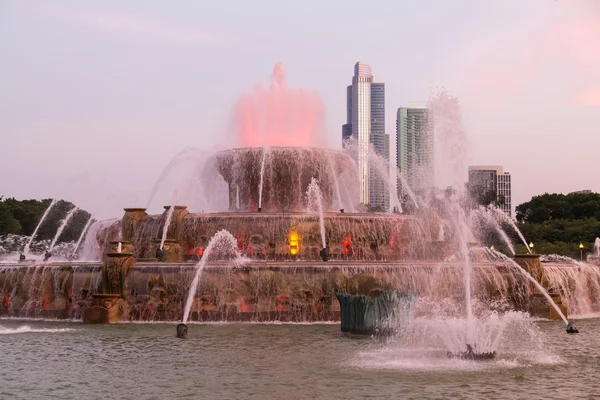 Buckingham Fountain στο Grant Park στο Σικάγο, Ιλινόις — Φωτογραφία Αρχείου