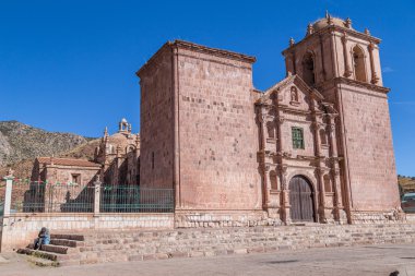 Pukara, Peru - circa June 2015: Spanish Colonial Iglesia de Pukara Cathedral in Pukara,   Peru clipart