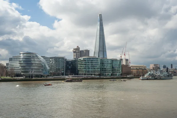 London, UK - circa March 2012: View of Southwark, City Hall and Shard building in  London — Stock Photo, Image