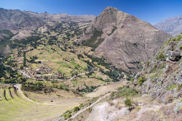 Terrazas agrícolas incas en Pisaq, Perú — Foto de Stock