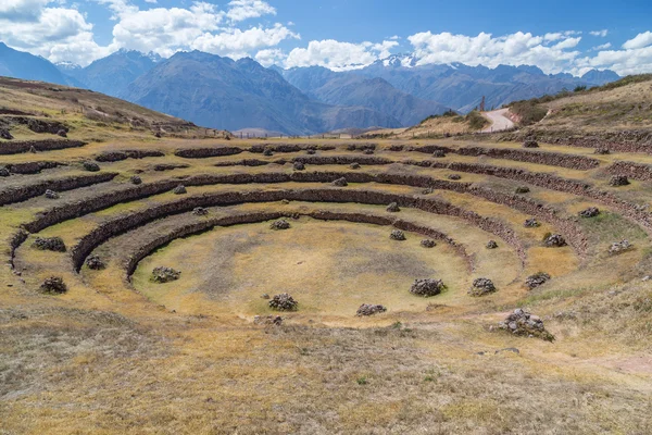 Moray - inka mezőgazdasági teraszok romjai a következő látványosság közelében: Maras, Peru — Stock Fotó